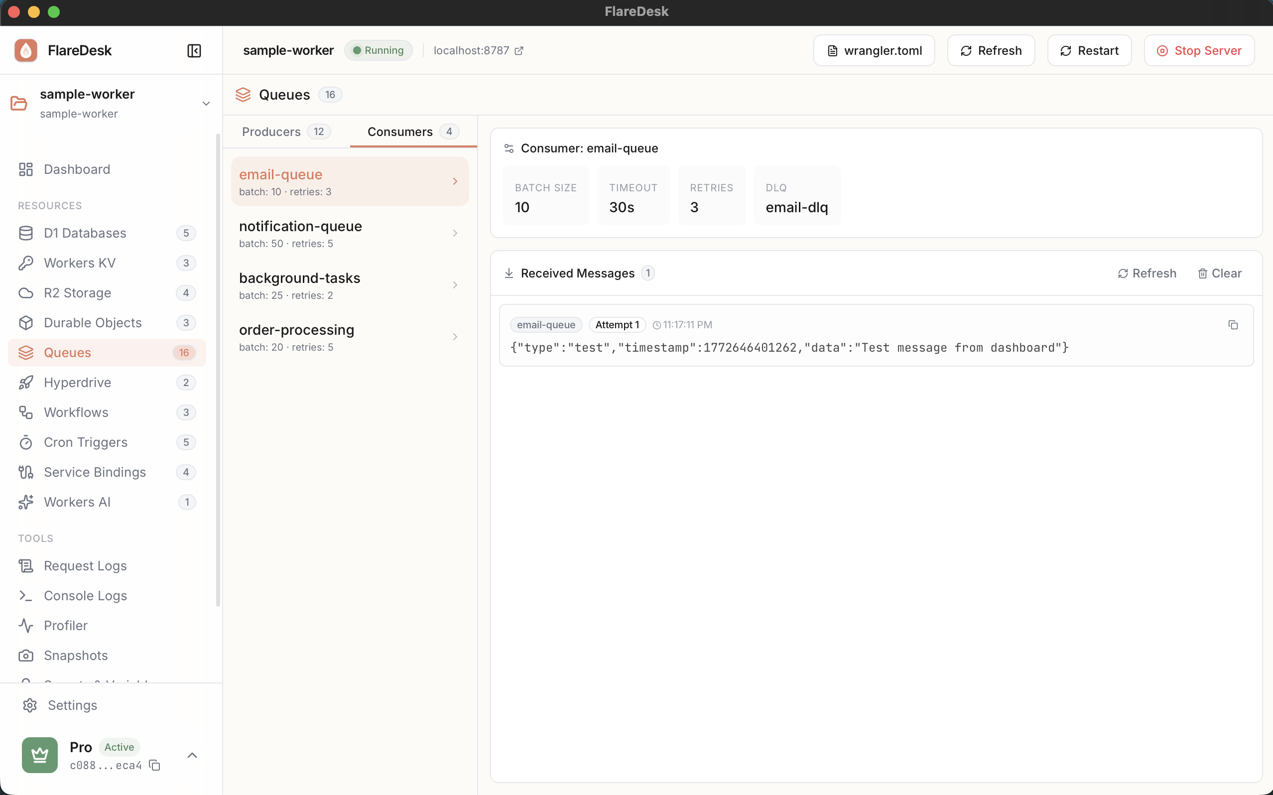 Queue Consumers in FlareDesk